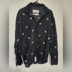 Black Staple Button Up Shirt Size XL